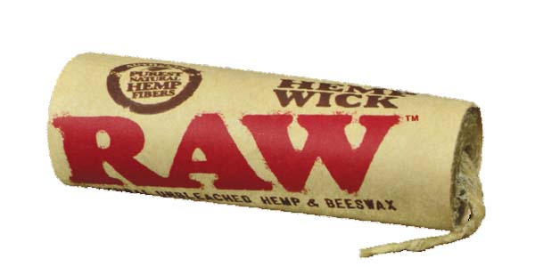 Knot konopny RAW Hemp Wick – naturalny sznurek z włókien konopnych powlekany woskiem pszczelim, ekologiczna alternatywa dla zapalniczek, zapewniająca czystsze spalanie i lepszy smak. Idealny dla użytkowników medycznej marihuany.