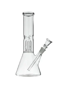 Małe Bongo lodowe GLASS 23 cm z filtracją – uchwyt na lód 2 Bongo lodowe GLASS 23 cm – szklana fajka wodna z uchwytem na lód, perkolatorem i cybuchem o szlifie 14.5 mm. Idealne do filtrowania i chłodzenia dymu.