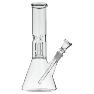 Promocje 420 53 Bongo lodowe GLASS 23 cm – szklana fajka wodna z uchwytem na lód, perkolatorem i cybuchem o szlifie 14.5 mm. Idealne do filtrowania i chłodzenia dymu.