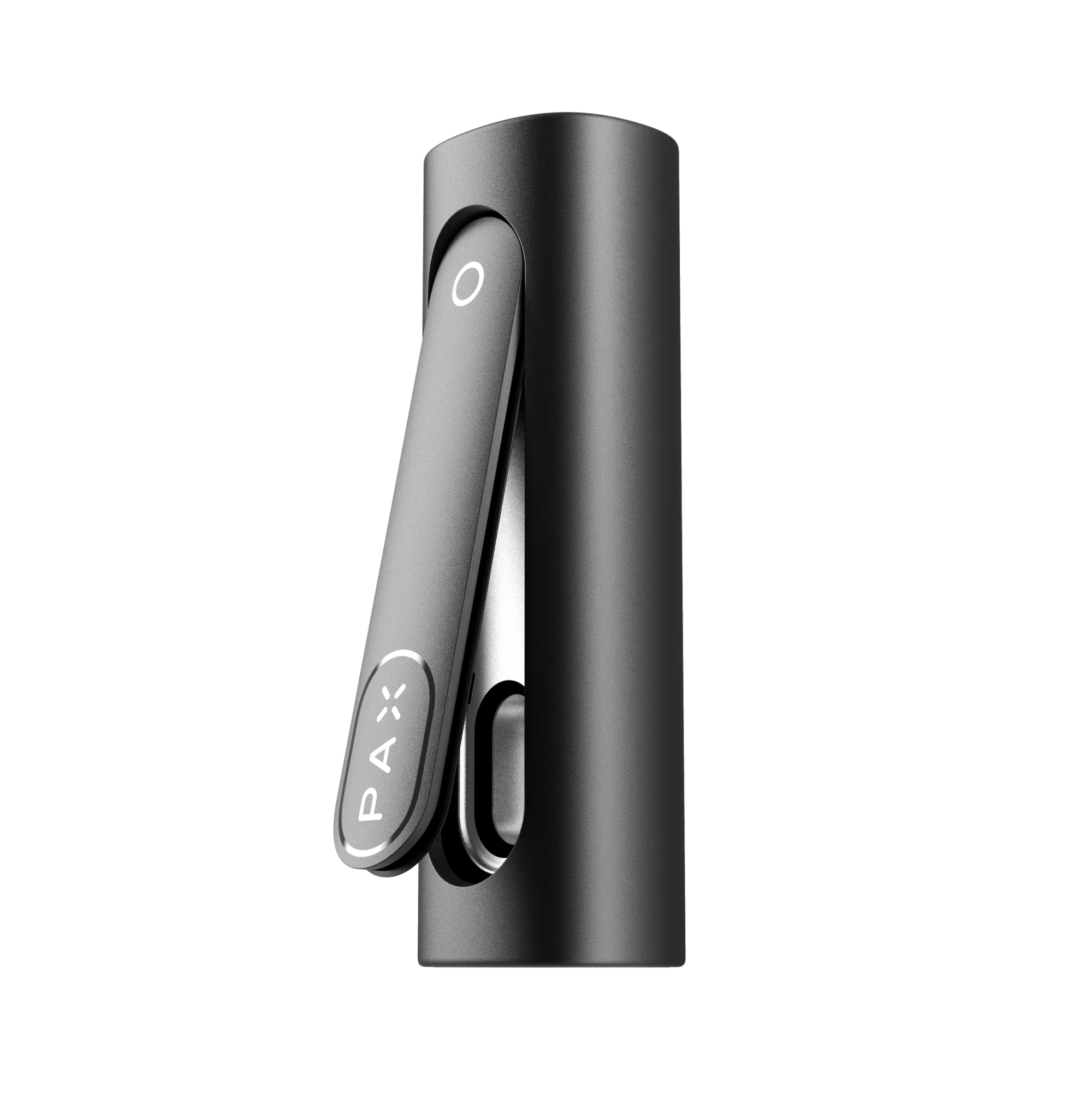 PAX Flow - Przenośny waporyzator hybrydowy 1 Waporyzator PAX Flow czarny widok z boku z otwartym ustnikiem