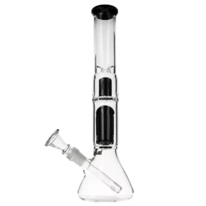 Bongo szklane Black Leaf Beaker 37.5 cm z 6-ramiennym perkolatorem tree perc, systemem Splash Guard i stoperami na lód.