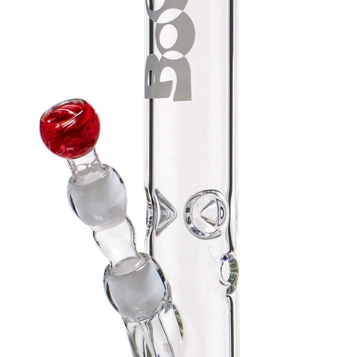 Bongo Boost Cane 38 cm – prosta rura z uchwytem na lód Zbliżenie na cybuch i miseczkę w szlifie 18.8 mm bonga Boost Cane 38 cm
