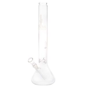 Bongo Cactus Beaker 44 cm — bezbarwny beaker ze stożkową podstawą, matowym napisem Cactus na rurze i otworem turbo