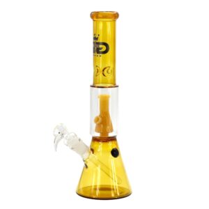 420Market.pl - Najlepsze waporyzatory i akcesoria dla palaczy 21 Bursztynowe bongo Grace Glass Beaker 35 cm — miodowy stożek podstawy i rura, bezbarwna komora z dyfuzorem w kształcie mini bonga