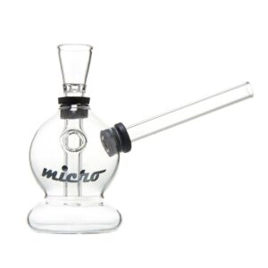420Market.pl - Najlepsze waporyzatory i akcesoria dla palaczy 24 Mini bongo 10 cm Micro — szklana kulista komora na szerokiej stopce, skośna rurka ustnika i okrągły otwór turbo z boku