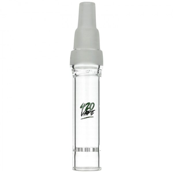 Adapter 3w1 do TinyMight 2: szklana rurka ze schodkową, matową końcówką szlifu i logo 420VAPE