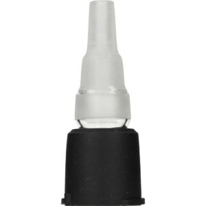 Adapter do bonga Veazy ze schodkowym, matowym szlifem 10/14,5/18,8 mm i okrągłą czarną nasadką