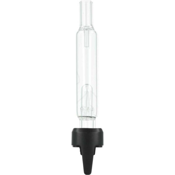Szklany bubbler do X-Max V3 Pro z czarną silikonową podstawą, ujęcie z przodu.