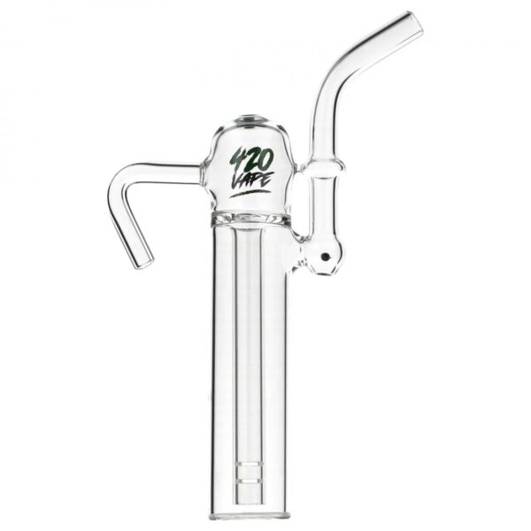 Szklany bubbler do Mighty 420VAPE – wysoka komora na wodę z rurką w środku, zagięte ramię i boczny ustnik