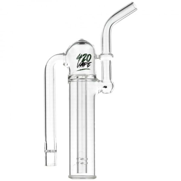 Szklany bubbler XXL V1 do Fenix Mini z zagiętym ustnikiem, kopułą z logo 420VAPE i dyfuzorem z nacięciami na dnie komory wodnej