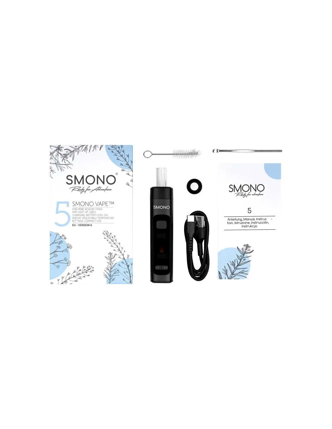 SMONO 5 - Waporyzator z komorą tytanową 5 Waporyzator SMONO 5 — zdjęcie produktowe. Zdjęcie produktowe.