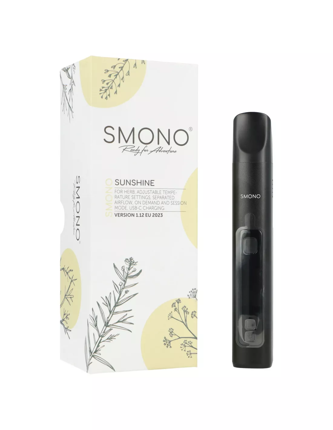 SMONO Sunshine - Waporyzator z dwoma trybami pracy 1 Waporyzator SMONO Sunshine — ujęcie główne urządzenia. Zdjęcie produktowe.