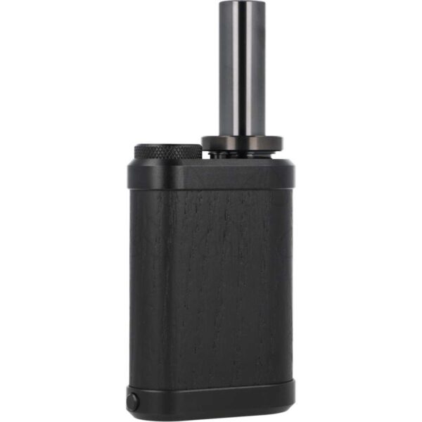 Waporyzator Tinymight 2 All Black — korpus z czarnego dębu i ustnik z cyrkonii, ujęcie z przodu. Zdjęcie produktowe.