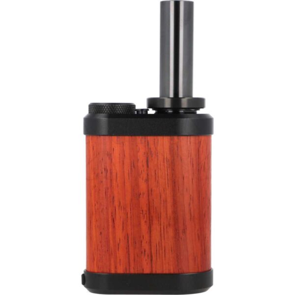 Waporyzator Tinymight 2 Redwood Black — korpus z sekwoi i ustnik z czarnej cyrkonii, ujęcie z przodu. Zdjęcie produktowe.